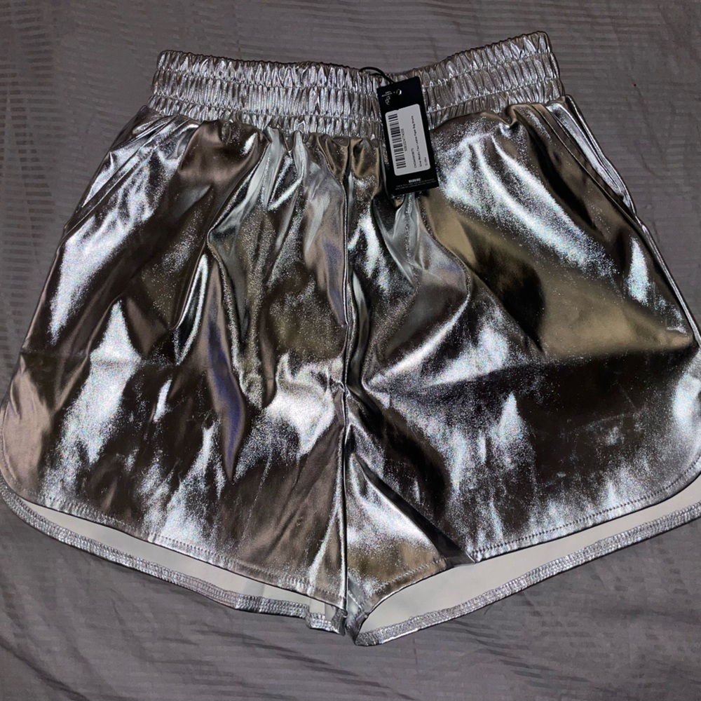 New metallic PLT shorts. Size US 0 but runs big